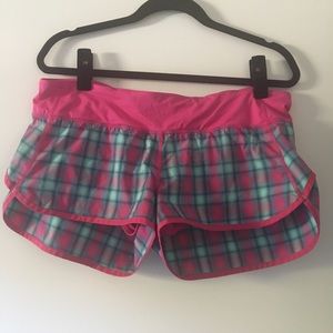 Pink and green Lululemon Speed Up shorts size 10